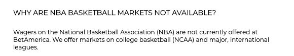 Why are NBA markets not available