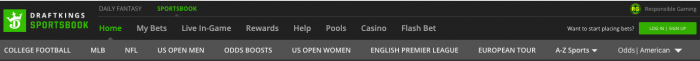 draftkings sportbook menu