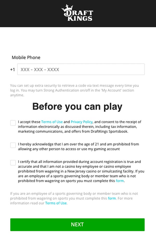 Draftkings Secure Account Requirements Legal Page 3