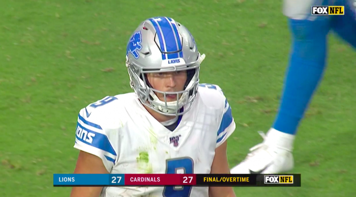 NFL Lions cardinals results tie game screenshot final score 2