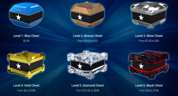 star rewards chest colors and value screenshot