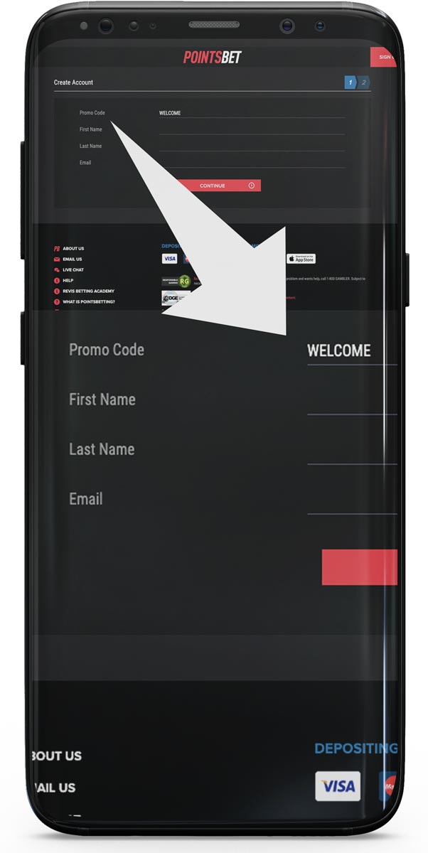 PointsBet Create Account Mobile